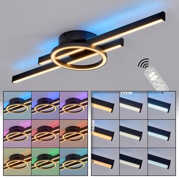 Lampa sufitowa Narok LED z okrągłym pierścieniem, RGB, CCT, 2700–6500 Kelvin