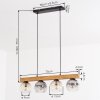 Ripoll lampa wisząca nad stół na drewnianej belce E14, 4-punktowa, długość 75 cm