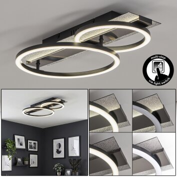 Plafon LED Kordex, okrągła lampa sufitowa z dwoma świetlnymi pierścieniami
