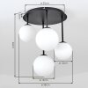 Chehalis lampa sufitowa kulista 4-punktowa G9, nowoczesna retro do salonu
