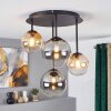 Nowoczesna plafonowa lampa kulista Chehalis, klastrowe 4 szklane klosze ø 12/15 cm