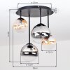 Nowoczesna plafonowa lampa kulista Chehalis, klastrowe 4 szklane klosze ø 12/15 cm