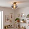 Lampa sufitowa Gastor E27, kulisty klosz ø 25 cm, plafon retro do salonu