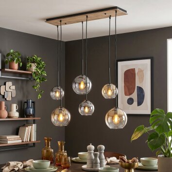 Koyoto lampa wisząca z kulistymi kloszami, 6-punktowa lampa nad stół