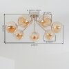 Koyoto kulista lampa sufitowa 7-punktowa E14, średnica 82 cm, styl retro