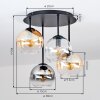 Koyoto 4-punktowa lampa sufitowa vintage E14 z kulistymi kloszami, ø 38 cm