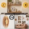 Liriel kinkiet LED okrągły, płaska lampa ścienna retro, zestaw 2 sztuki