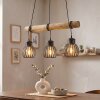 Oravi lampa wisząca z drewnianą belką 3-punktowa E27, lampa nad stół, długość 60 cm