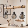 Oravi lampa wisząca z drewnianą belką 3-punktowa E27, lampa nad stół, długość 60 cm