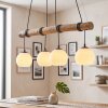 Koyoto lampa wisząca nad stół na drewnianej belce, 4-punktowa E27, długość 80 cm