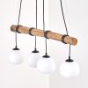 Koyoto lampa wisząca nad stół na drewnianej belce, 4-punktowa E27, długość 80 cm