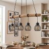 Oravi lampa wisząca z drewnianą belką 4-punktowa, E27, długość 80 cm