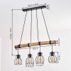 Gondo 4-punktowa lampa wisząca z drewnianym drążkiem E27, długość 80 cm