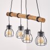 Gondo 4-punktowa lampa wisząca z drewnianym drążkiem E27, długość 80 cm