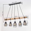 Oravi lampa wisząca z drewnianym drążkiem, 5-punktowa E27, długość 100 cm