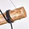 Oravi lampa wisząca z drewnianym drążkiem, 5-punktowa E27, długość 100 cm