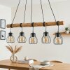 Gondo 5-punktowa lampa wisząca z drewnianą belką E27, długość 100 cm