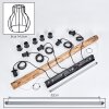 Gondo 5-punktowa lampa wisząca z drewnianą belką E27, długość 100 cm