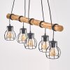 Gondo 5-punktowa lampa wisząca z drewnianą belką E27, długość 100 cm