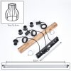 Gondo lampa wisząca z drewnianą belką nad stół, E27, 3-punktowa, długość 60 cm