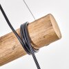 Gondo lampa wisząca z drewnianą belką nad stół, E27, 3-punktowa, długość 60 cm