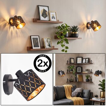 Alsen kinkiet z kloszem z wycięciami, lampa ścienna E14, zestaw 2 sztuk