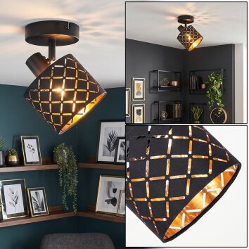 Tallaboa lampa sufitowa retro E14 z ażurowym kloszem i symetrycznymi szczelinami