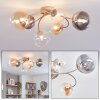 Chehalis lampa sufitowa 6-punktowa Ø 64 cm, faliste ramiona i kuliste klosze