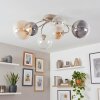 Chehalis lampa sufitowa 6-punktowa Ø 64 cm, faliste ramiona i kuliste klosze