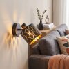 Alsen kinkiet lampa ścienna E14, czarno-złoty klosz z ażurowym wzorem