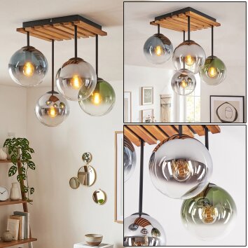 Gastor lampa sufitowa z 4 kulistymi kloszami E14, boho vintage do salonu