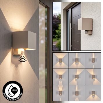 Tamarin LED kinkiet zewnętrzny z czujnikiem ruchu, kwadratowa lampa elewacyjna