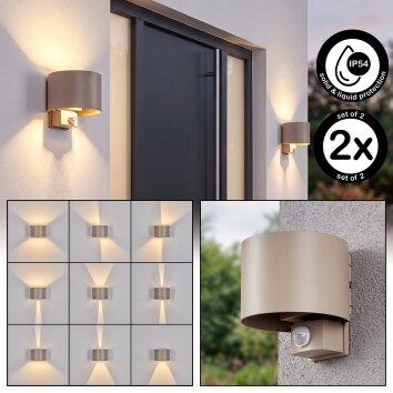 Tamarin kinkiet zewnętrzny LED z czujnikiem ruchu, zestaw 2 lamp na elewację