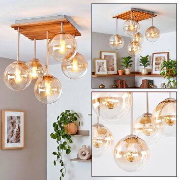 Gastor lampa sufitowa z kulistymi kloszami, 5-punktowa E14 do salonu