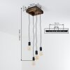 Avestruz lampa wisząca 4-punktowa E27 do jadalni, długość 20 cm, retro