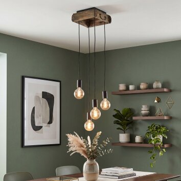 Avestruz lampa wisząca 4-punktowa E27 do jadalni, długość 20 cm, retro