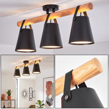 Andian lampa sufitowa 3-punktowa z belką i stożkowymi kloszami E27