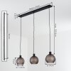 Nolen lampa wisząca z kulistymi kloszami 3-punktowa E27, długość 105,5 cm