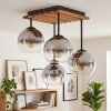 Lampa sufitowa Koyoto z 4 szklanymi kloszami kulistymi, ø 15 cm