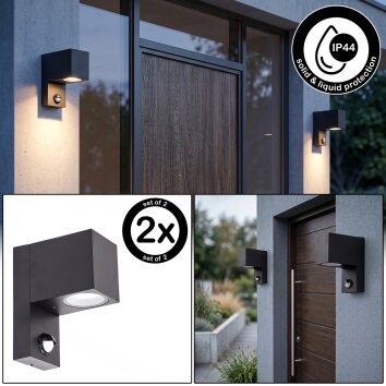 Kingstown kinkiet zewnętrzny z czujnikiem ruchu, lampa elewacyjna 2 szt.