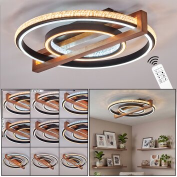 Selani plafon LED okrągły z pilotem, płaska lampa sufitowa do salonu