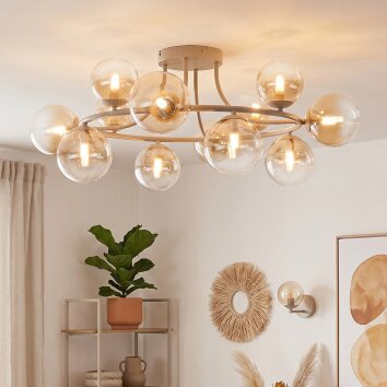Chehalis lampa sufitowa 12-punktowa G9, okrągła, ø 76 cm, kule retro