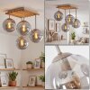 Gastor 4-punktowa lampa sufitowa z kulistymi kloszami, boho vintage