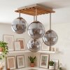 Gastor 4-punktowa lampa sufitowa z kulistymi kloszami, boho vintage