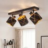 Opatija lampa sufitowa 3-punktowa z regulowanymi kloszami, wzór geometryczny