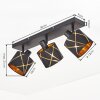 Opatija lampa sufitowa 3-punktowa z regulowanymi kloszami, wzór geometryczny
