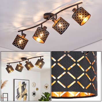 Tallaboa 4-punktowa lampa sufitowa z regulowanymi spotami, ażurowe klosze E14