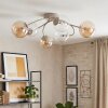 Lampa sufitowa Chehalis, 6 kulistych kloszy w bursztynowym i przezroczystym kolorze