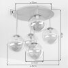 Nowoczesna lampa sufitowa Chehalis, klaster 5 przydymionych szklanych kul ø 15 cm
