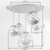 Chehalis lampa sufitowa 5-punktowa z kulistymi kloszami, G9, ø 45 cm